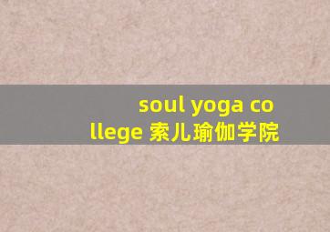 soul yoga college 索儿瑜伽学院